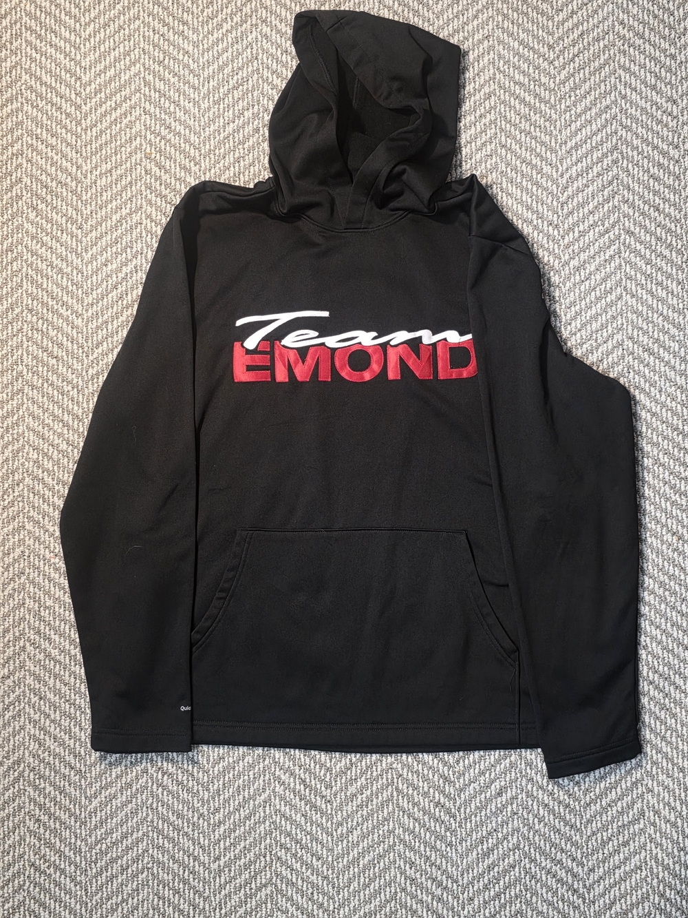 Xersion Hoodie Pullover Sweatshirt Black Red Team Emond Graphic Graphic Size XL